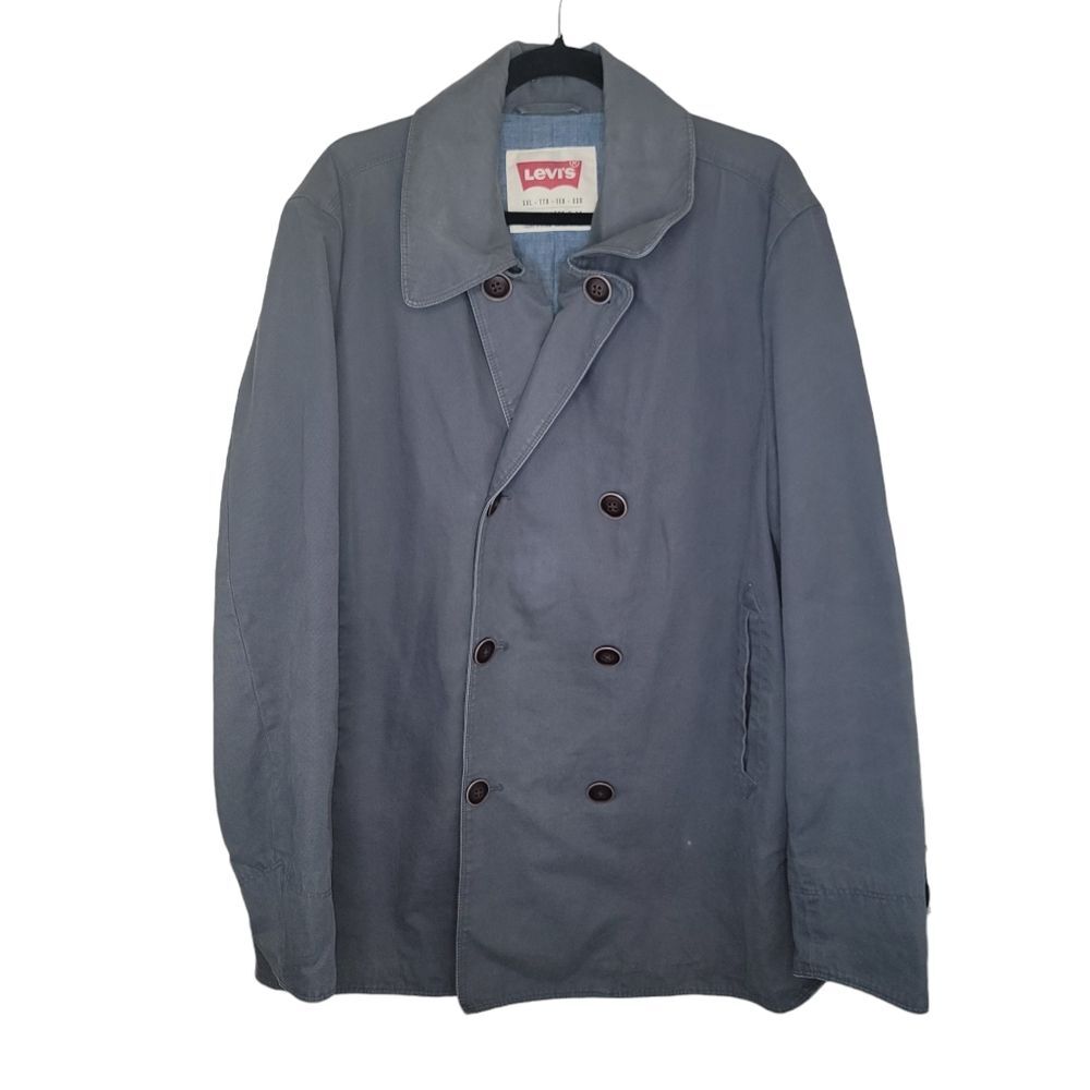 Levi's Men's Gray double-breasted peacoat jacket size XXL